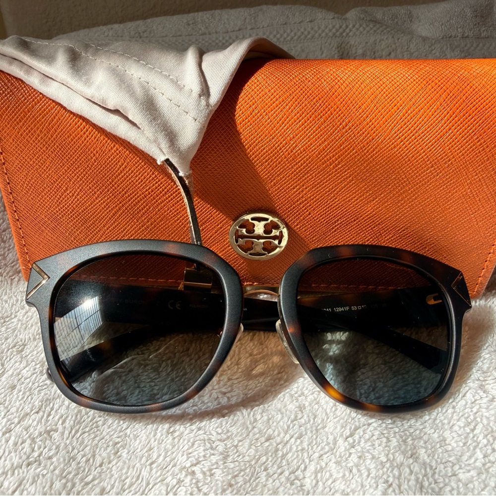 Tory Burch Black Sunglasses with Orange Case